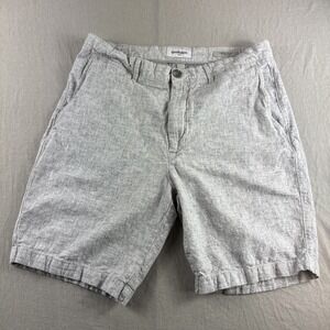 Goodfellow Linden Shorts Mens 32 Gray Heather 8" Linen Blend Bermuda Preppy